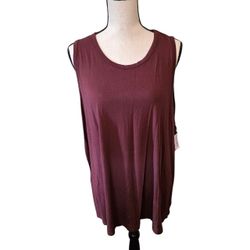 Old Navy Oversized Tank Top Women's Plus Size XXL Burgundy