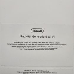 Brand New Open Box 9th Generation Wi-Fi IPad 256GB