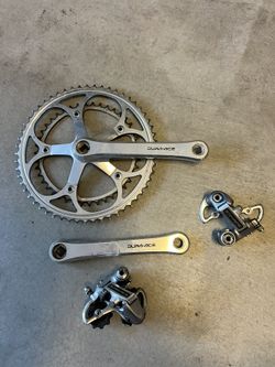 Shimano Dura-Ace 7400 Series Crankset, 2 Rear Derailleurs & Brake Set – $200