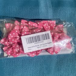 Pink Mini Bow Cupcake Toppers (24) Pcs