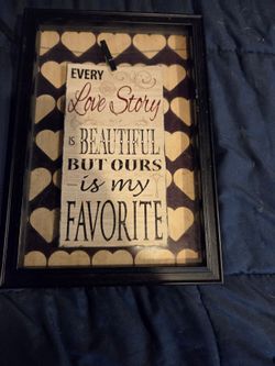 Framed Love Story Quote Wall Art