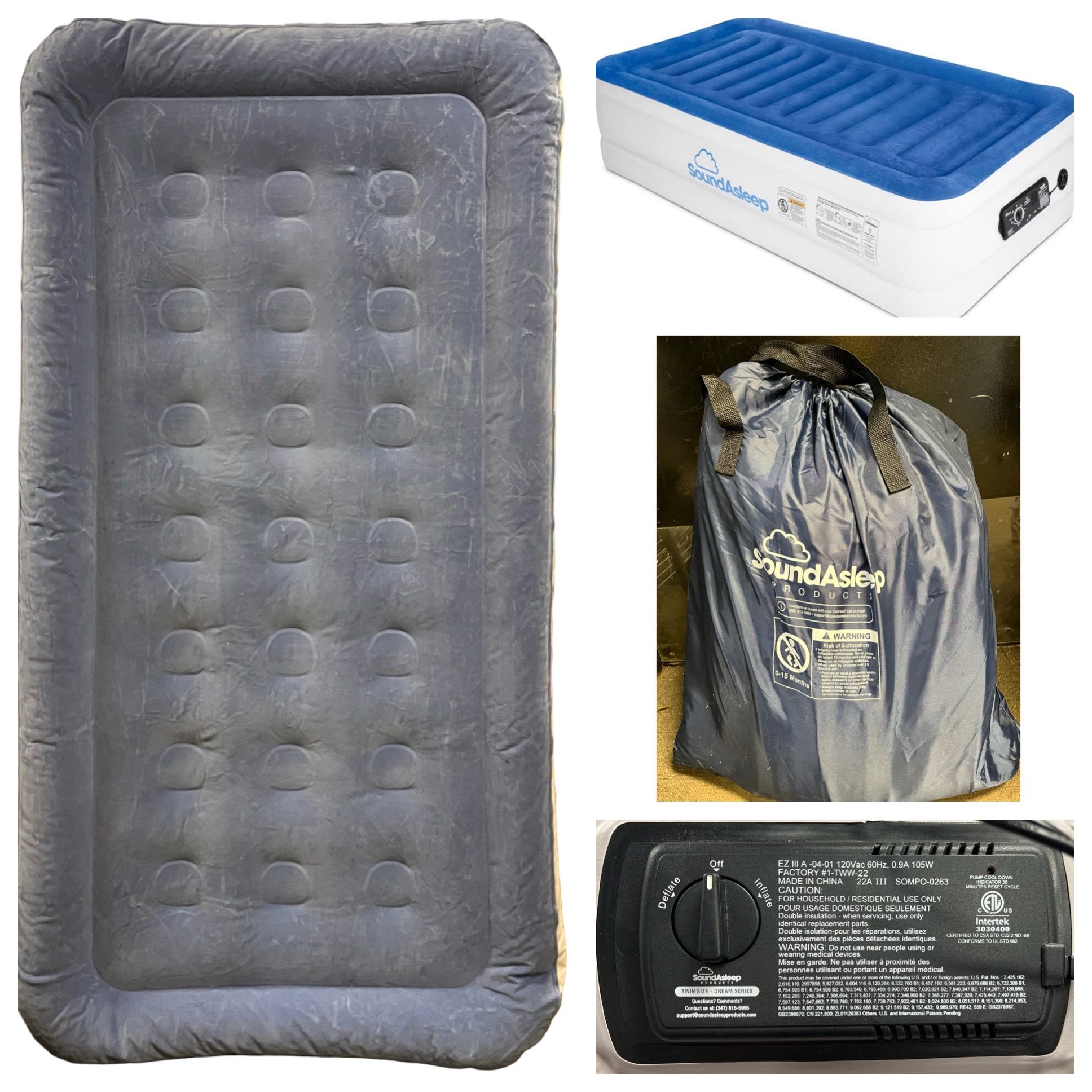 Twin Size Air Mattress, Built In Dual Smart Pump Technology SoundAsleep Products CloudNine Series