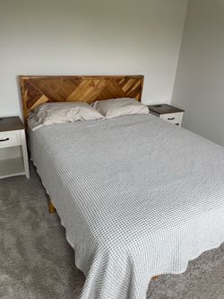 Full wood frame and headboard