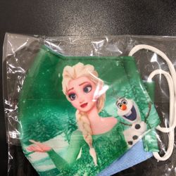 Kids Green Frozen Mask 3 layers (reusable)