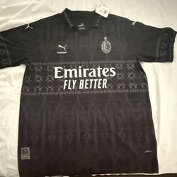  Rafael Leão Puma AC Milan x Pleasures 2023/24 Dark Jersey
