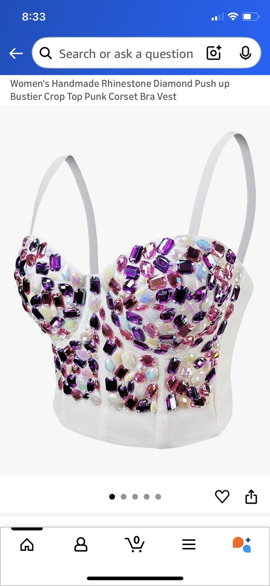 Women's Sexy Rhinestone Corset Top Bra