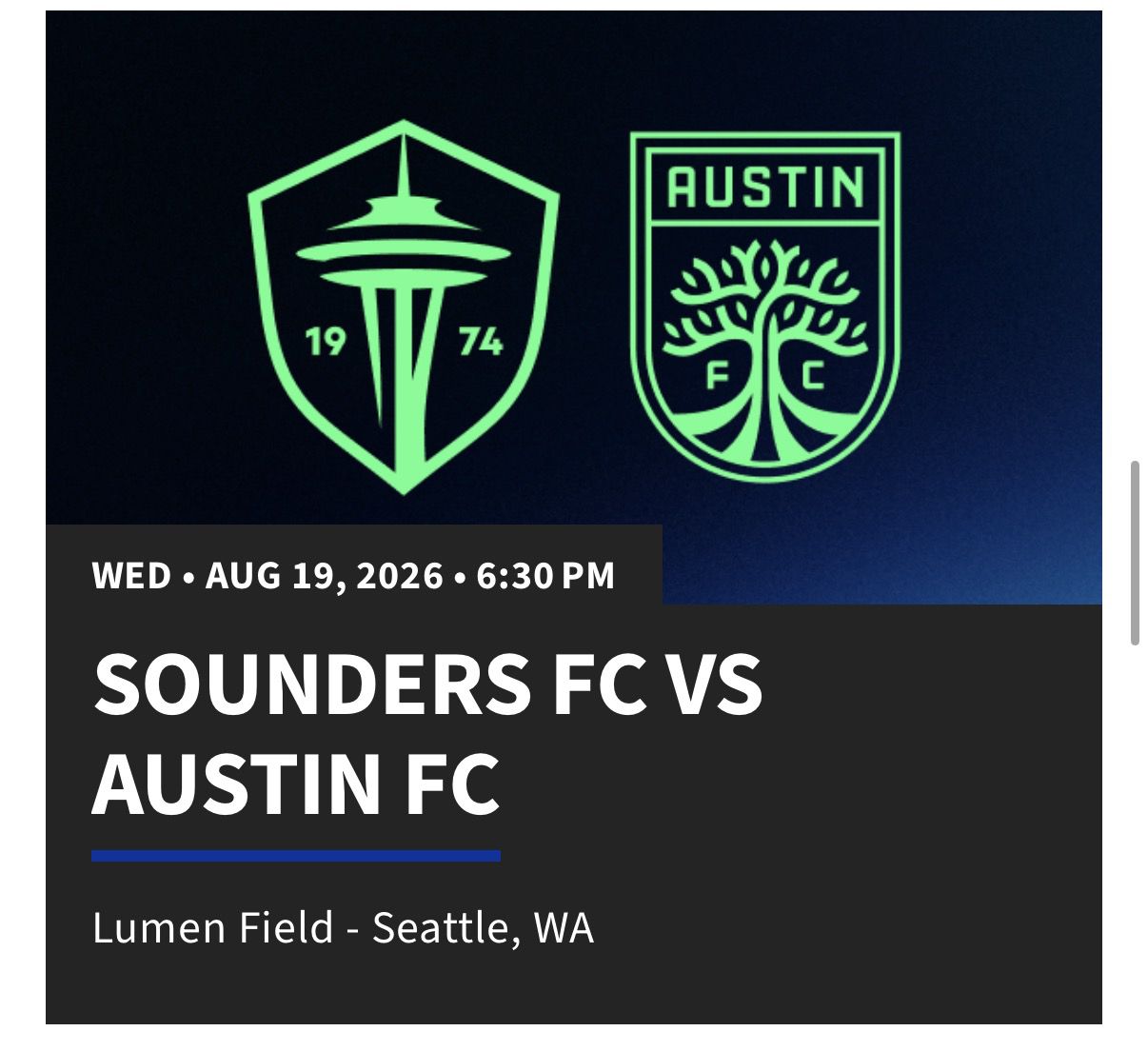 Seattle sounder tickets