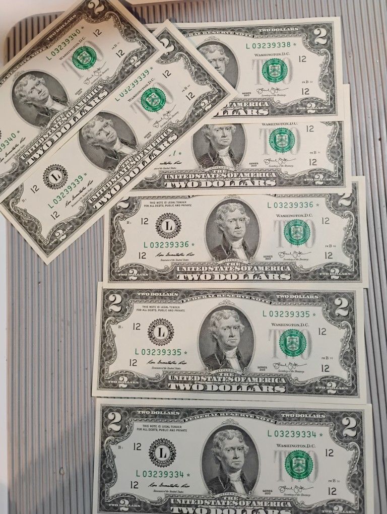 7 ...2 Dollar Bills ..STAR NOTES