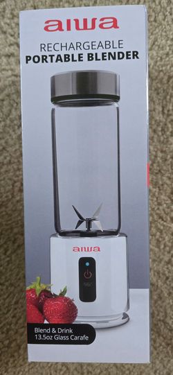 AIWA Rechargeable Portable Blender – 13.5 oz Glass Carafe – Brand New