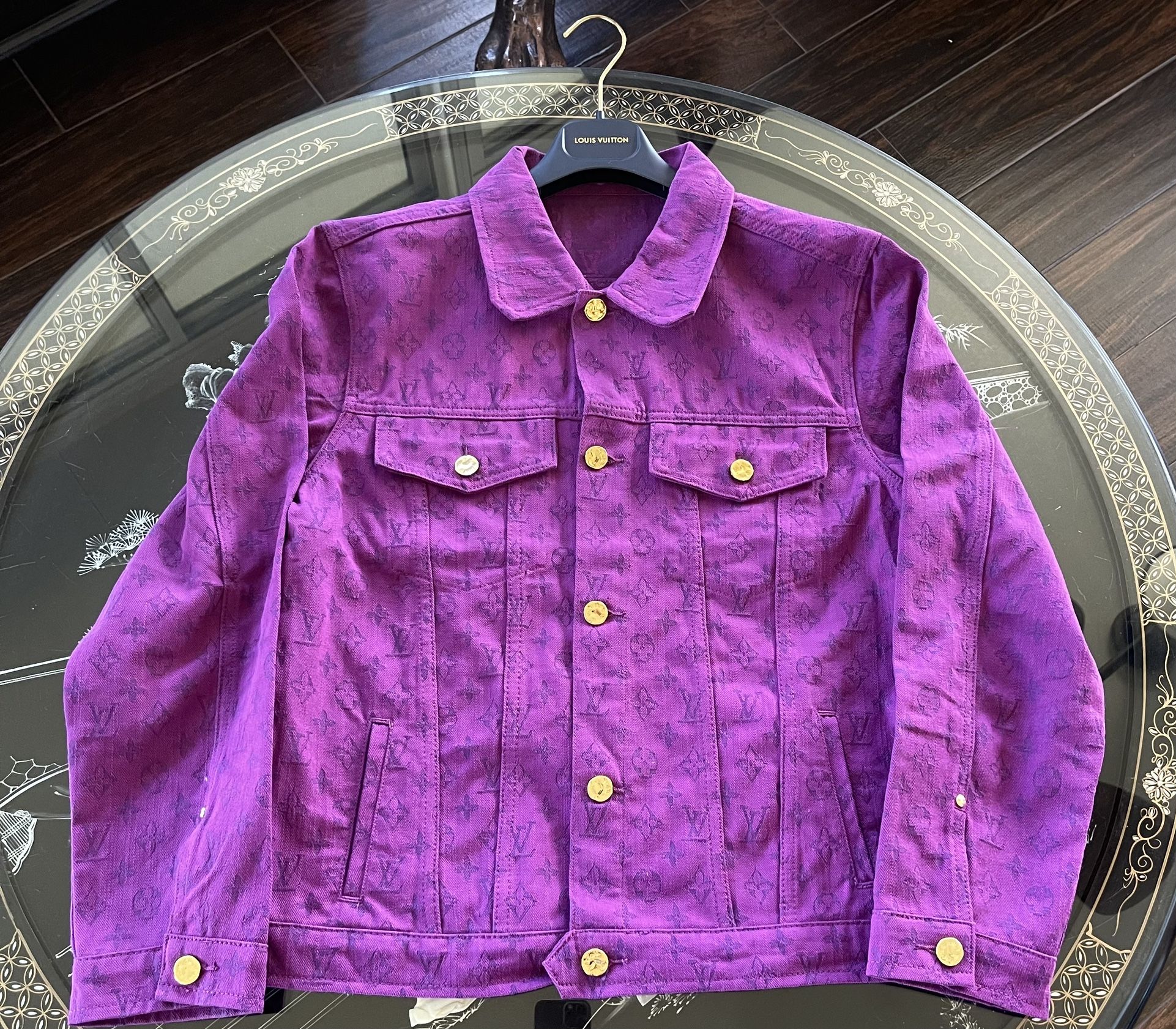 Louis Vuitton Purple Monogram Denim Jacket - Size 50 for Sale in  Jacksonville, FL - OfferUp