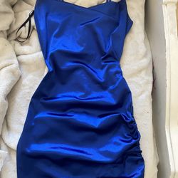 silk royal blue dress 