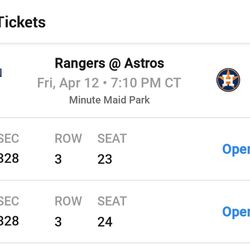 Astros Tickets 4/12