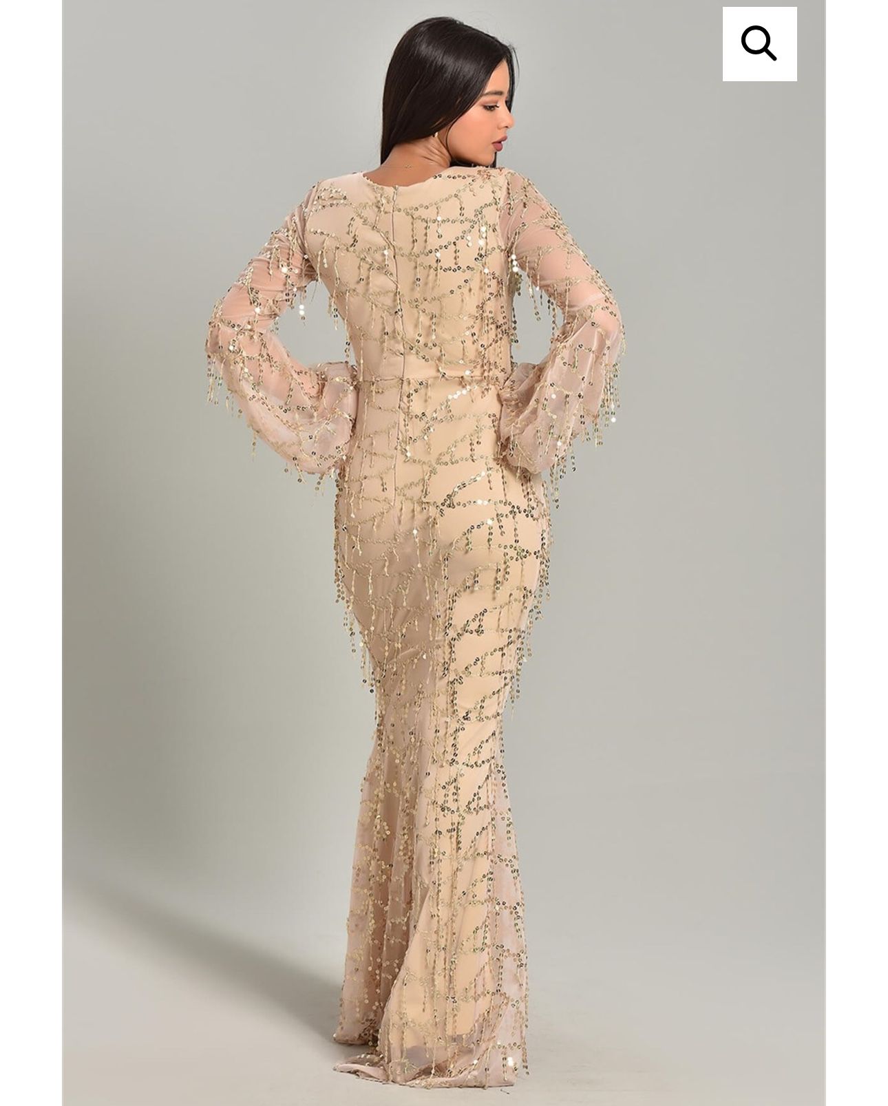 Elegant Bridesmaid Dress, Women's Plus Sequin Fringe Decor