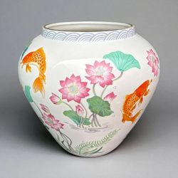 Porcelain Vase - The Vase of the Golden Carp by Zhe Zhou Jiang