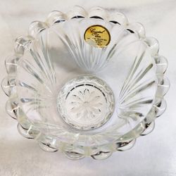 Vintage KIG Indonesia scalloped Tulip shaped dessert dish