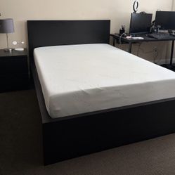 IKEA Bedframe + Mattress (full Size) + Night stand