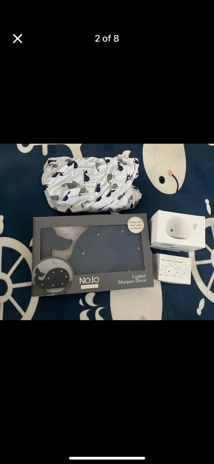 Whale Nursery Set, Rug, Sheets, Night Lights And More