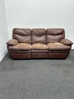 3 seater brown leather recliner - we can deliver and setup