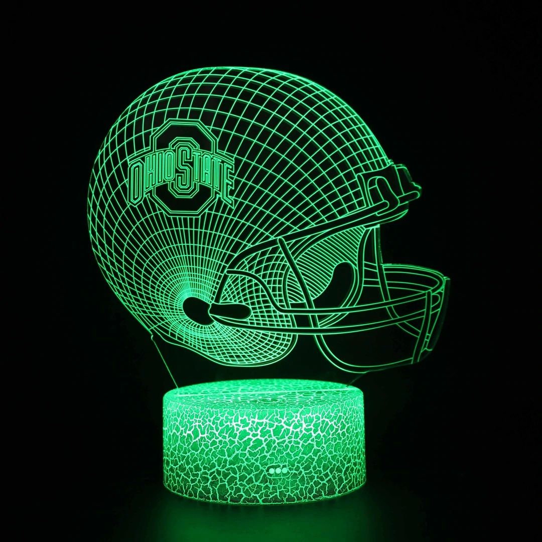 Ohio State Football Helmet 3D Optical Illusion Lamp