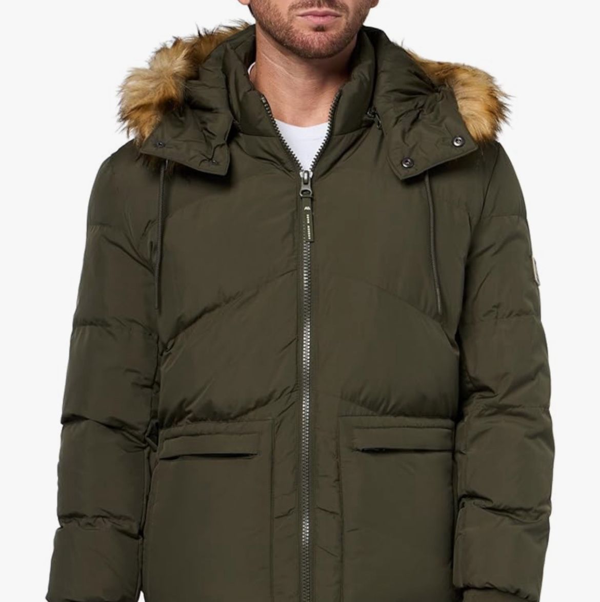 Andrew Marc mens Outerwear Gramercy Removable Faux Fur Hooded Bomber size XL new with tags