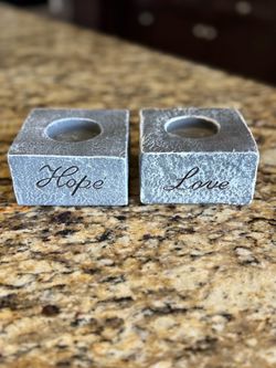 Cement Tea Light Candle Holder Set