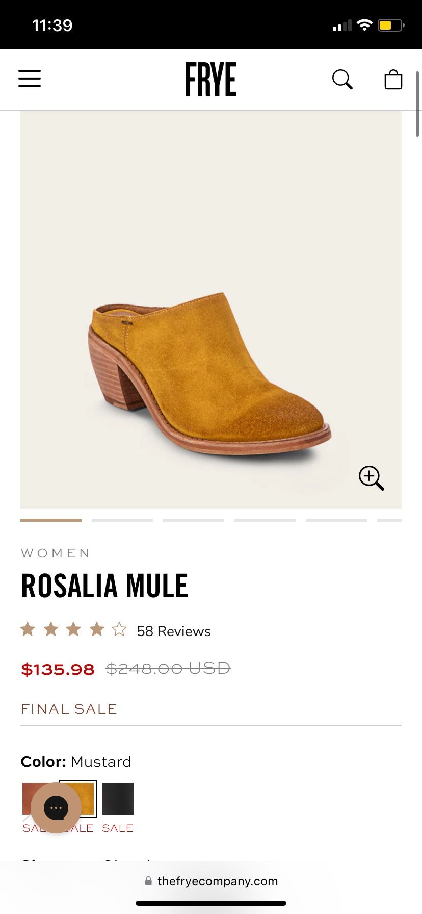 Rosalia Mule FRYE