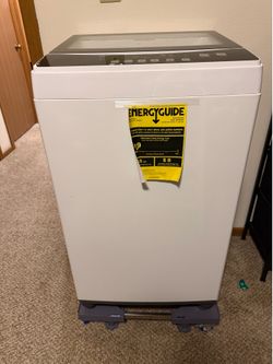 BLACK+DECKER Small Portable Washer, Washing Machine for Household Use, Portable Washer 1.7 cu.Ft with 8 Cycles, Transparent Lid & LED Display