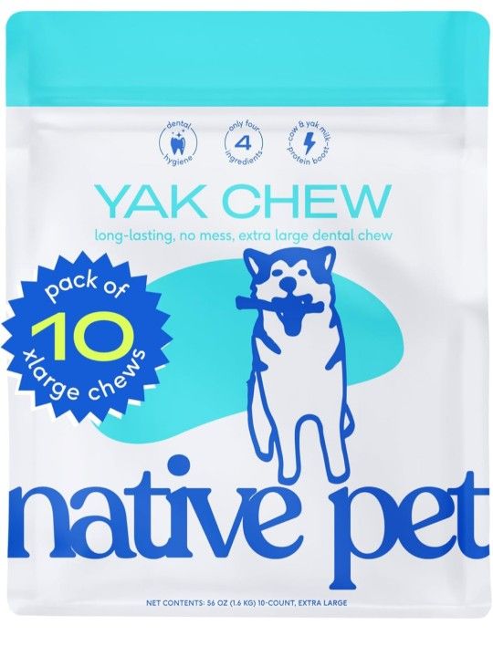 Native Pet Yak Cheese Himalayan Dog Chews XLarge - Long Lasting Dental Sticks for Extra Large Breeds – 100% All Natural Himalayan Yak Chews