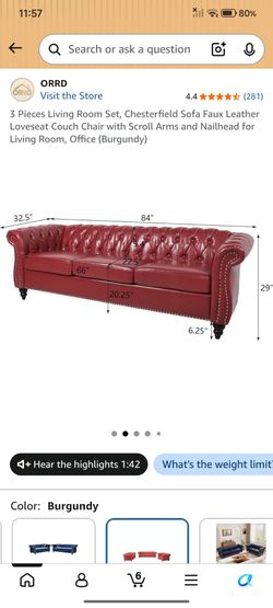 Chesterfield Sofa Red Wine