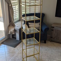 Modern Gold Glass Arched Bookshelf