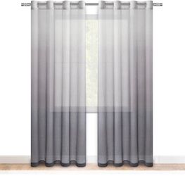 DWCN Grey Ombre Sheer Curtains 84 Inches Long for Living Room 2 Panels Set
Gray Decorative Faux Linen Sheer Curtains for Bedroom, Dining Room, Modern