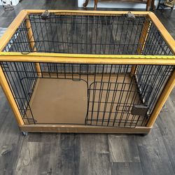 Wooden Wire Pet Crate - 24x15x22.5 inches