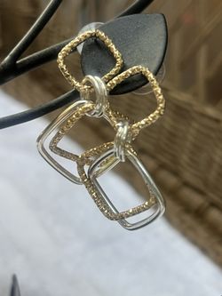 Gold silver earrings