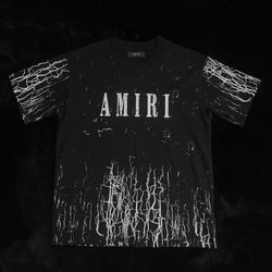 Authentic Amiri Cracked Print Logo T - Shirt