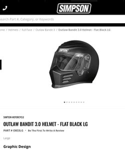 OUTLAW BANDIT 3.0 HELMET - FLAT BLACK LG