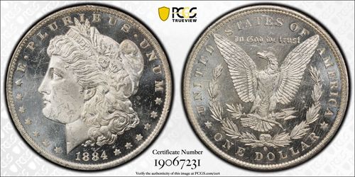 1884 O PCGS/MS64+DMPL/CAC Morgan Silver Dollar