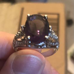 Size 8  Purple Gemstone Ring (New)