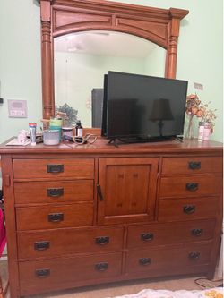 Queen bed and dresser