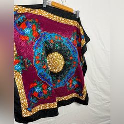 Vintage Satin Colourful Scarf
