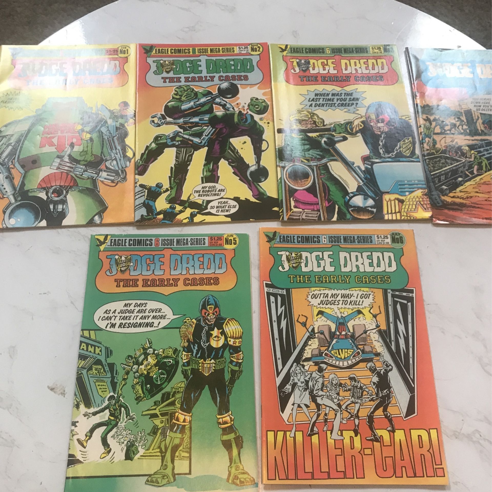 6🔥RARE JUDGE DREDD COMIC BOOKS | Eagle Comics | 1986 1,2,3,4,5,6💎1st Printing