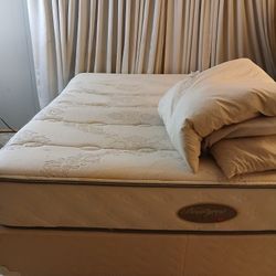 Queen Size Mattress Box Spring Plus The Frame
