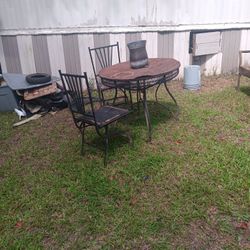 Outside Furniture Metal Table And Chairs