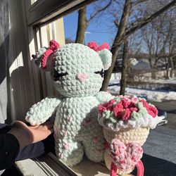 Valentine bear with small bouquet