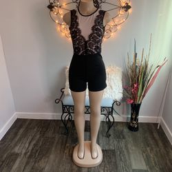 Laced Sleeveless Short Pants Rompers 