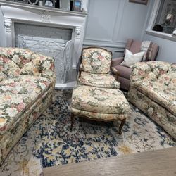 Shabby Chic Floral Couch Set