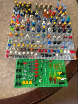 Tons of random Lego mini figures from random sets and extra, hats, accessories, extra limbs,