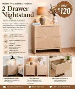 2-Drawer Nightstands pair BRAND NEW
