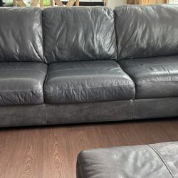 Durango Italian Leather Sofa, Loveseat, and Ottoman