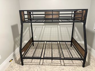 Twin over full black metal bunkbed