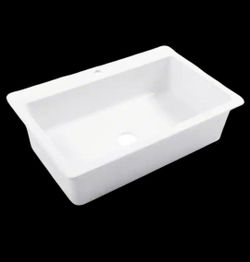 SINKOLOGY Jackson 33 in. 1-Hole Drop-in Single Bowl Crisp White Fireclay Kitchen Sink